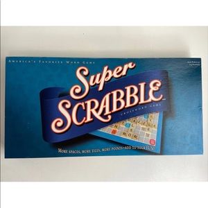 Super Scrabble Crossword Game Like New Condition More Spaces Tiles points & Fun